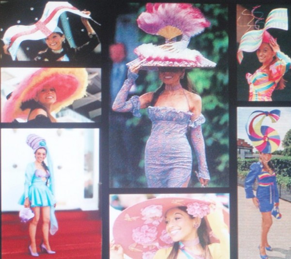 Clippings of Tracy Rose's outstanding outfits accessorized with the astonishing hats that she creates.