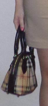 BURBERRY PURSE AND H&M BEIGE SKIRT