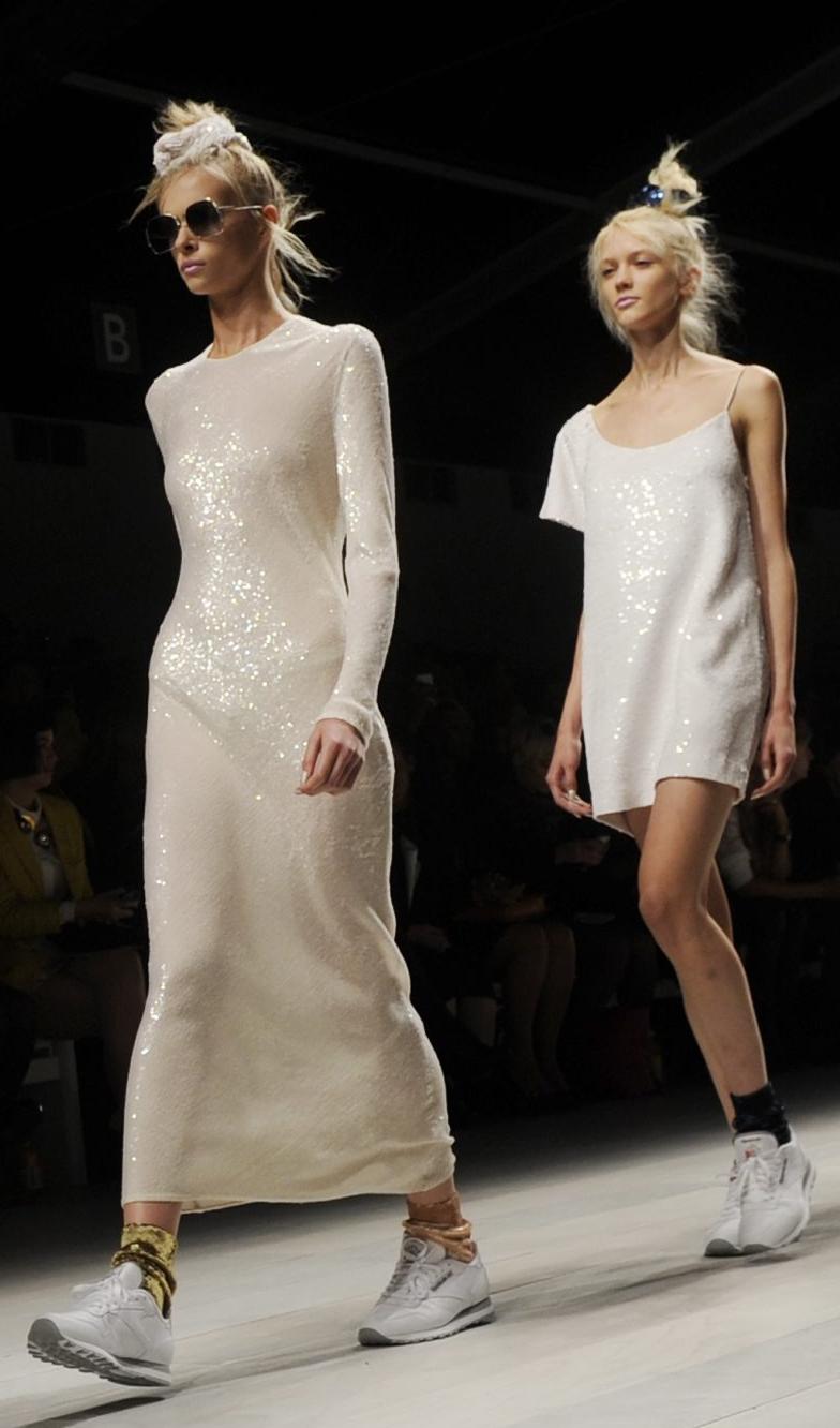 White sequined dress Ashish