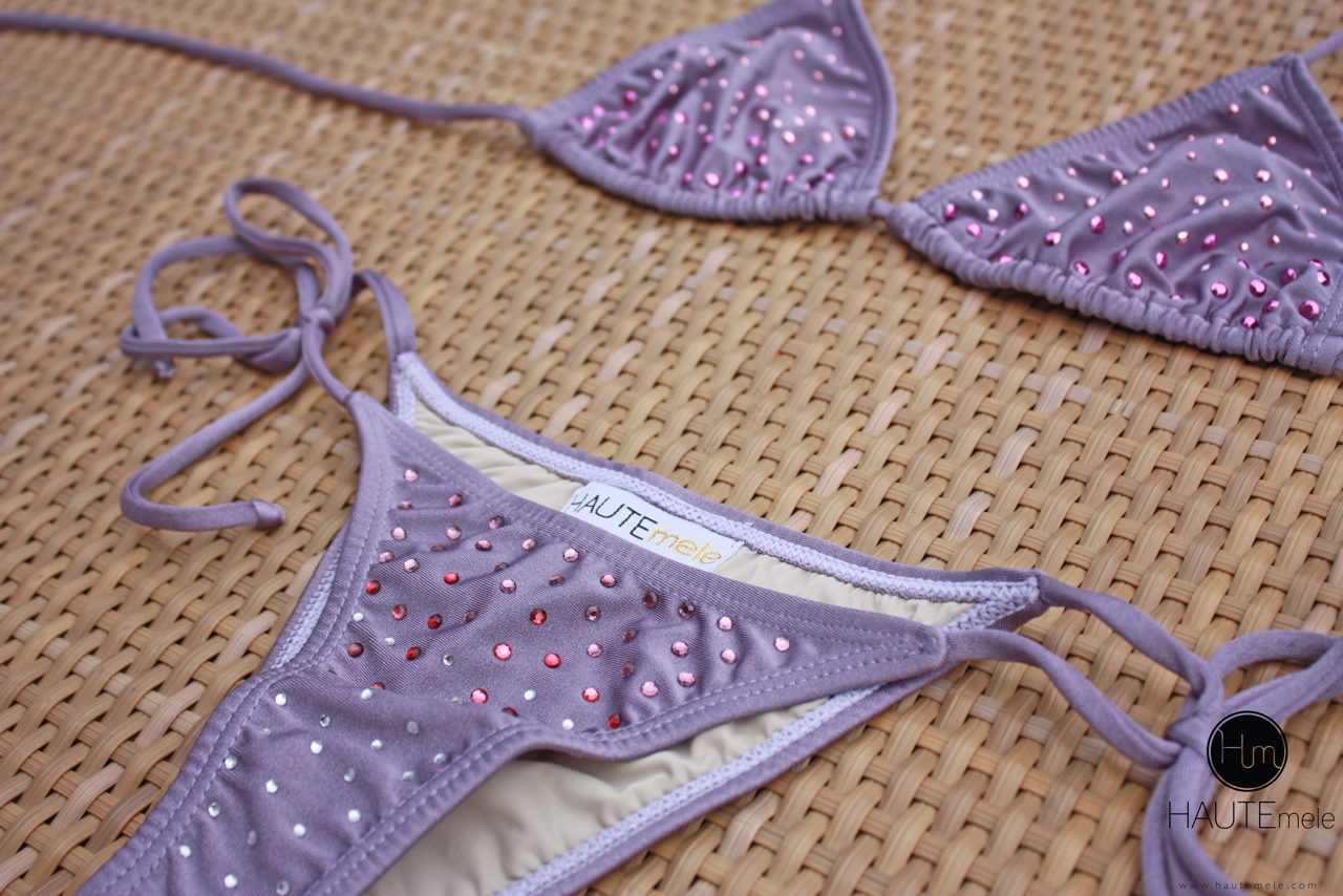 BEJEWELLED LAVENDER BIKINI BY HAUTEMELE