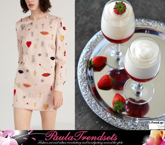 Food and Fashion Stella McCartney dress and Champagne Mousse with Strawberries