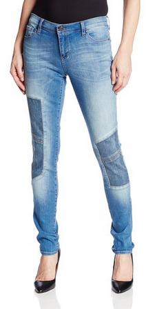DKNY women's patchwork jeans