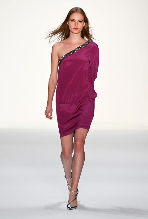 Laurel Spring Summer 2014 purple one shouldered dress