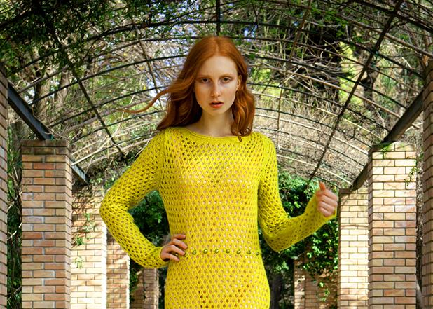 Eleni Kyriacou Sacred Lotus Yellow Knit dress