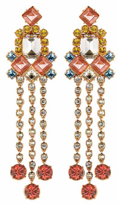 MAWI Gemstone chandelier earrings with crystals MAWI Gemstone chandelier earrings with crystals