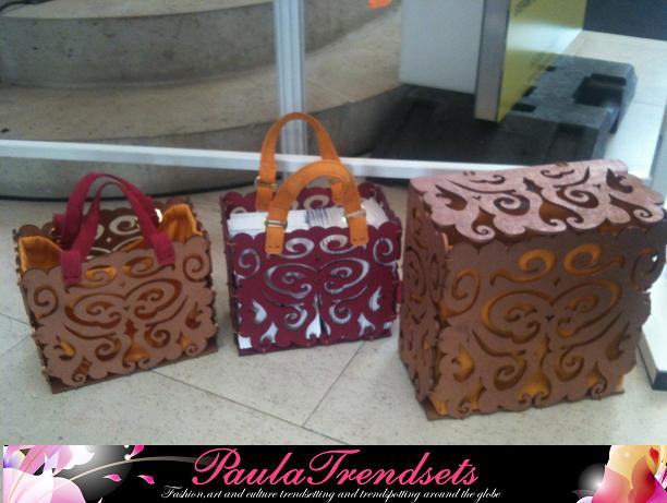 Carved wooden handbags MNL by Mari Norden
