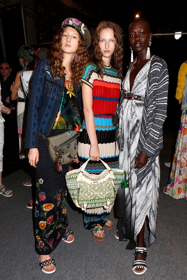 NEW YORK, NY - SEPTEMBER 08: Models pose backstage at the Desigual fashion show during New York Fashion Week: The Shows at The Arc, Skylight at Moynihan Station on September 8, 2016 in New York City. (Photo by Thos Robinson/Getty Images for Desigual)