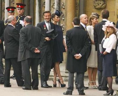 What did the Beckhams wear to the royal wedding