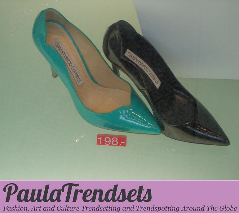 Coup de foudre: pointed patent pumps by Gianmarco Lorenzi