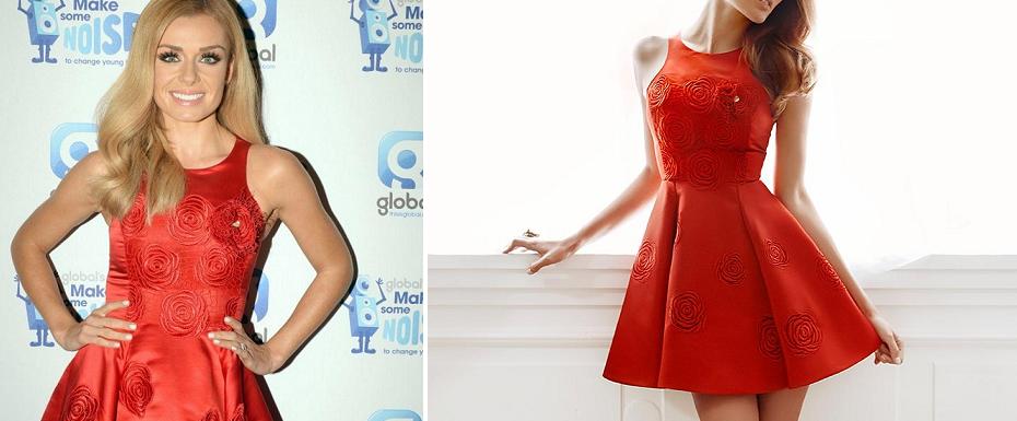 Celebrity Style – Katherine Jenkins in red Kolchagov Barba dress