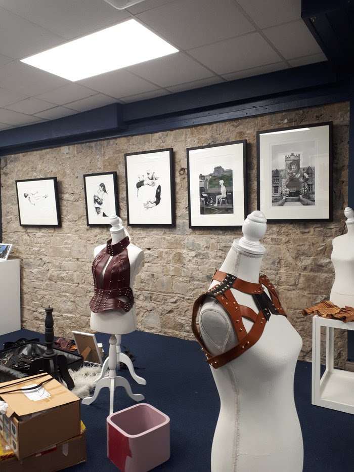 Show setup for the Una Burke Leather x Joe Caslin exhibition, Anam Gallery, Ireland, July 2023.