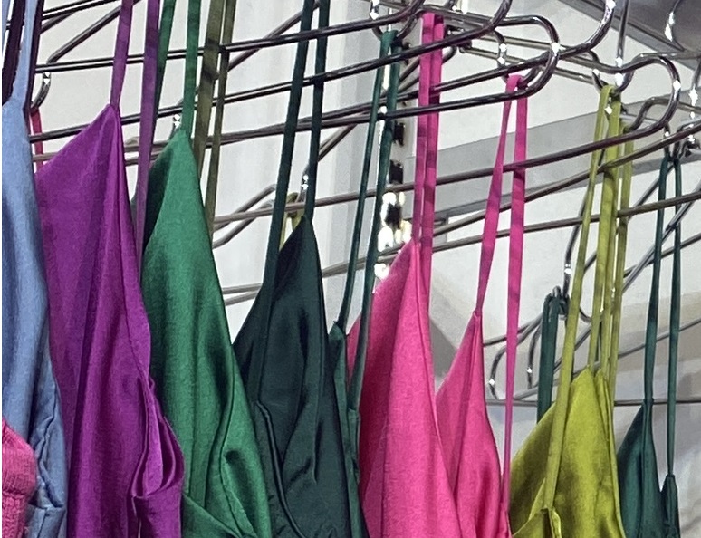 new clothes on store hangers