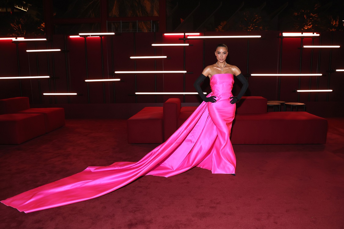Kim Kardashian Attends LACMA Art+Film Gala in Spectacular Pink Gown