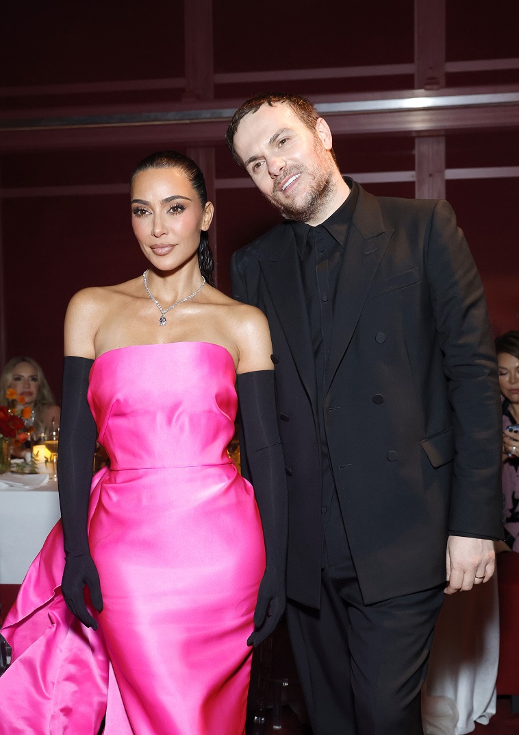 Kim Kardashian and Gucci Creative Director Sabato De Sarno attend the 2023 LACMA Art+Film Gala, Presented By Gucci. (Photo by Stefanie Keenan/Getty Images for LACMA)