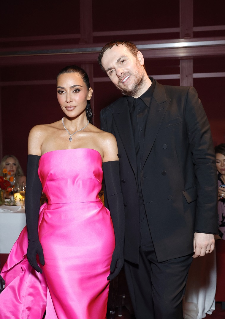 Kim Kardashian and Gucci Creative Director Sabato De Sarno attend the 2023 LACMA Art+Film Gala, Presented By Gucci. (Photo by Stefanie Keenan/Getty Images for LACMA)